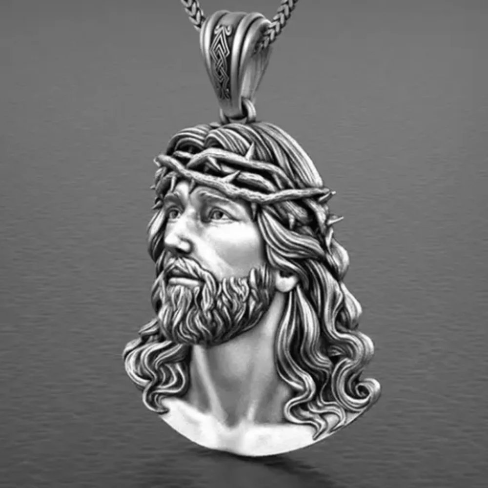 Stainless Steel Jesus Pendant Necklace